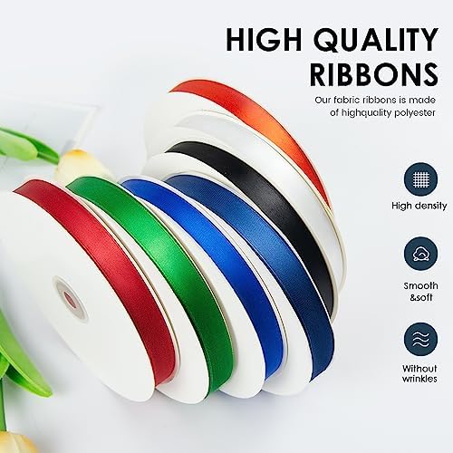 KMER LIFE 5 8 Inch x 100 Yard Polyester Satin Ribbon Baby Blue