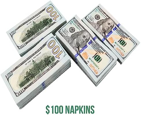 Iconikal 48 Count Disposable Napkins With 100 Bill Design