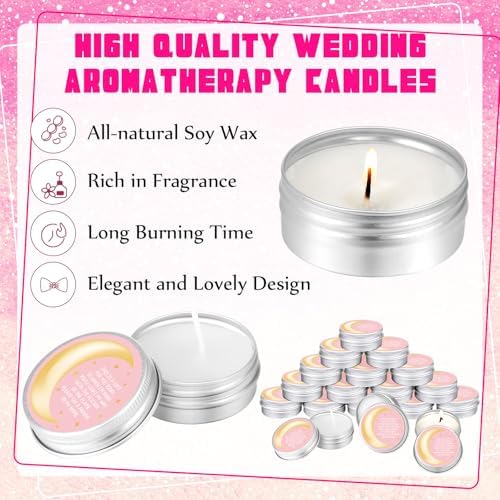 MTLEE 50 Pcs Pink Moon Baby Shower Candles