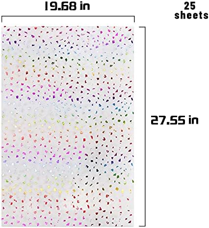 MR FIVE 25 Sheets Rainbow Glitter Tissue Paper for Gift Wrapping