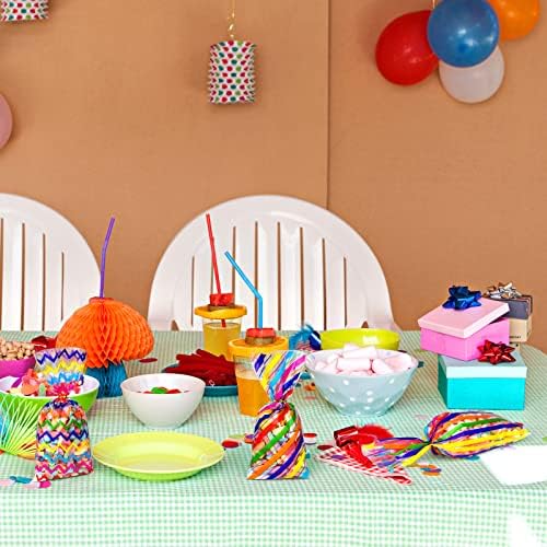 Aodaer 100 Piece Rainbow Cellophane Gift Bags with Twist Ties