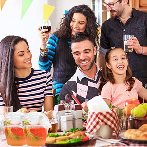 Clear Plastic Cups with Lids 6 oz - 50 Pack Party Dessert Cups