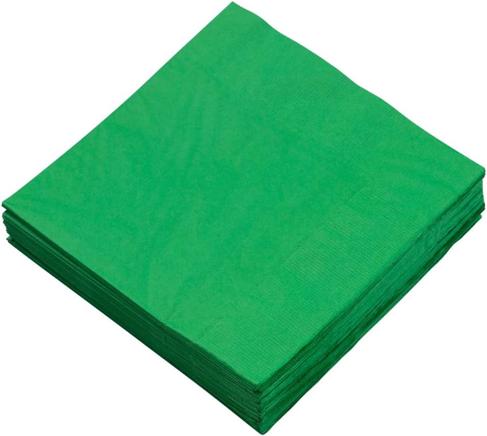 JAM Paper Medium Lunch Napkins Green 50 Pack