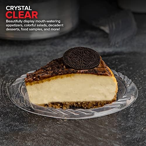 6-inch Clear Plastic Dessert Plates 120 Pack