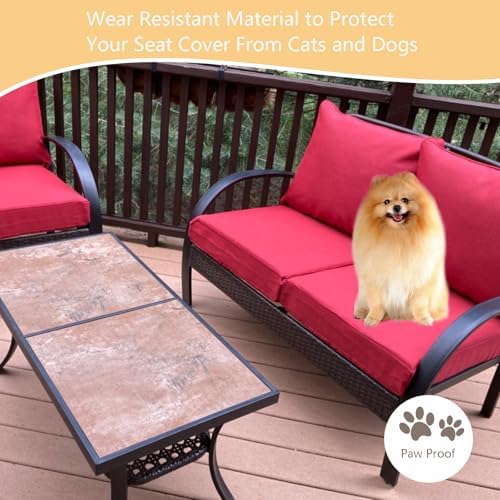 Oslimea 4Pack 24x24x4 Inch Outdoor Cushion Covers Red