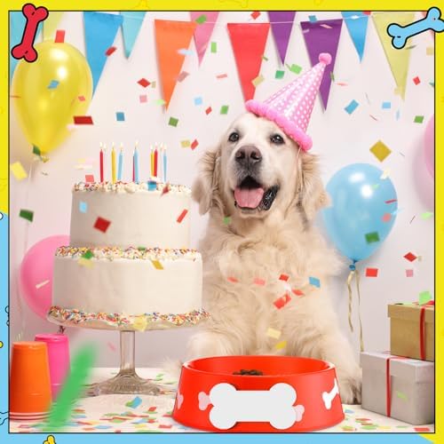 12 Piece Dog Paw Plastic Bowls Birthday Party Supplies Blue Yellow Red