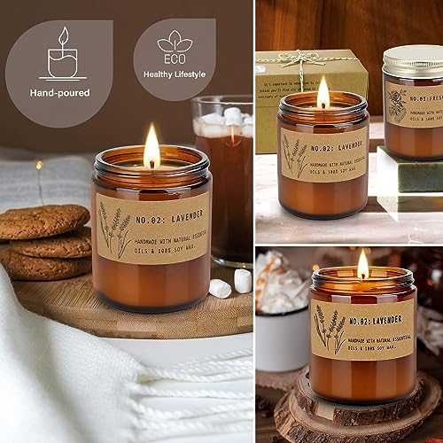 FKJOL 4 Pack Soy Wax Candles Set for Home