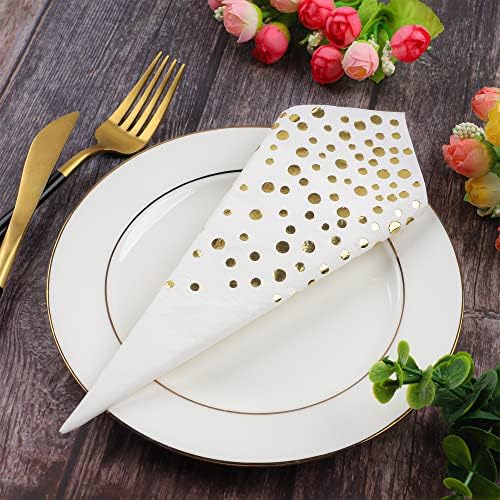 Gold Foil Napkins Pack of 120 for Weddings and Parties