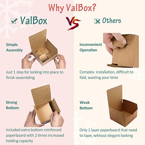 ValBox 3x3x3 Brown Gift Boxes 50pcs
