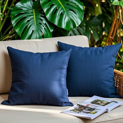 Waterproof Blue Pillow Covers 18x18 for Patio Decor