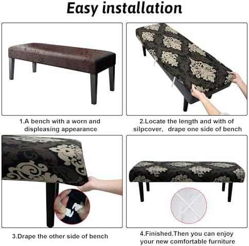 Stretch Bench Covers with Anti-Slip Design and Royal Print