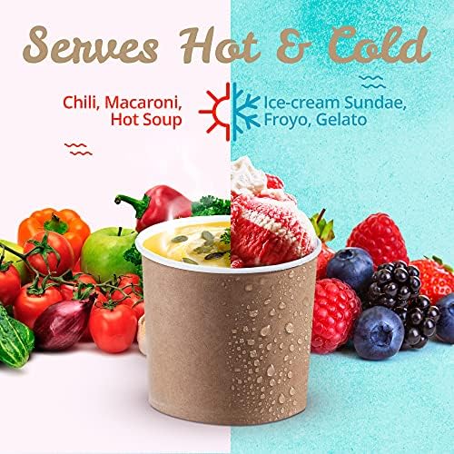 MATICAN 100-Count 11-Oz Paper Ice Cream Cups