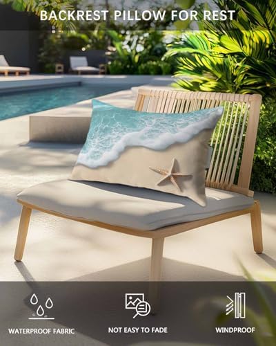 Ocean Outdoor Head Pillows for Recliner Lounge Chair Pack of 2