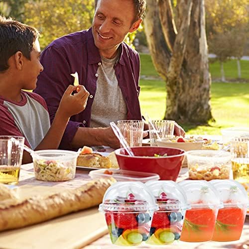 Clear Plastic Cups with Lids 6 oz - 50 Pack Party Dessert Cups