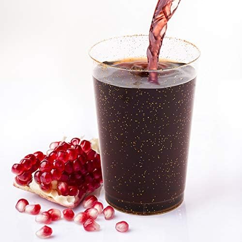 JOLLY CHEF 14 oz 50 Pack Gold Glitter Plastic Cups