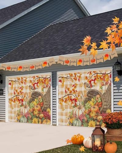 Fall Garage Door Banner Cover 7x8 ft Thanksgiving Decor