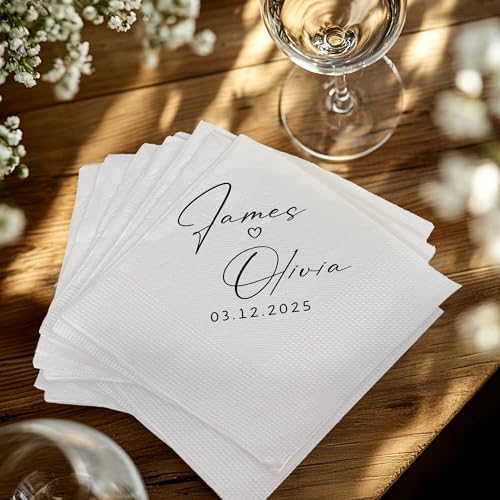 Personalized Napkins For Weddings Mr Mrs Custom 4 Pack