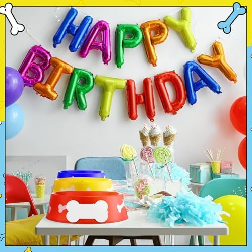 12 Piece Dog Paw Plastic Bowls Birthday Party Supplies Blue Yellow Red