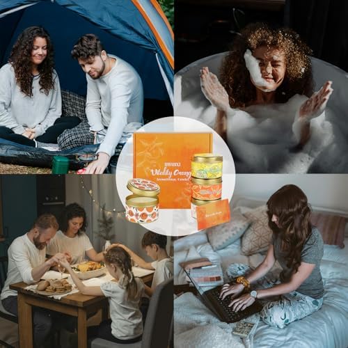 HUANXI Orange Scented Candles Gift Set 4 Pack