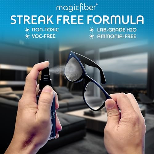 MagicFiber Glasses Cleaner Kit - 2 Sprays 2 Cloths