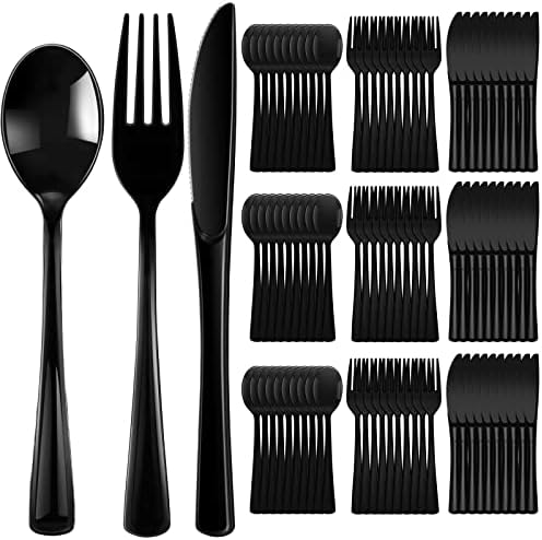 Minatee 150 Pieces Heavy Duty Plastic Cutlery Set