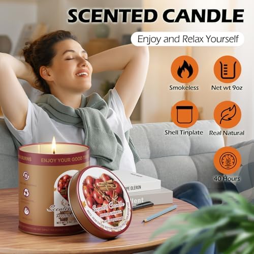Apple Cinnamon Scented Candle Set 2 Pack