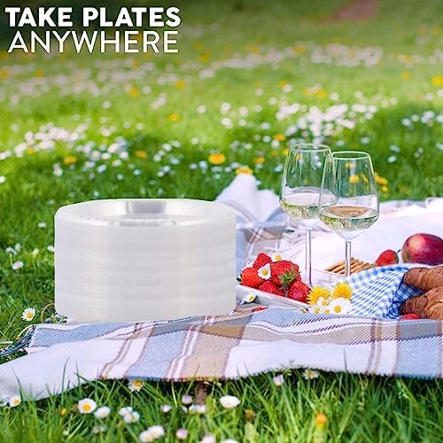 9 Inch Clear Plastic Plates 120 Pack by Framo
