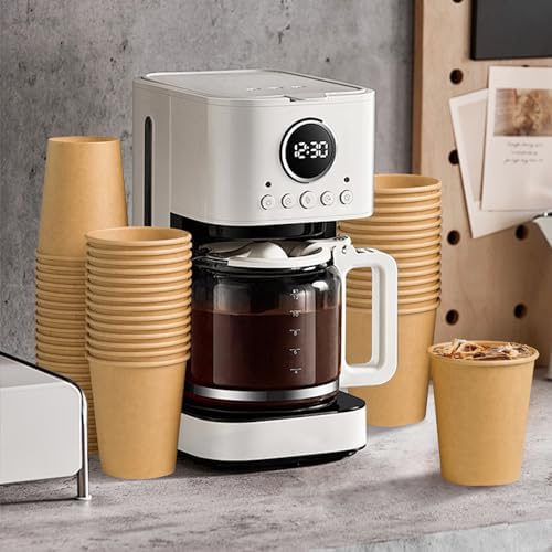 180 Pack 8 oz Brown Kraft Paper Cups for Hot Cold Beverages