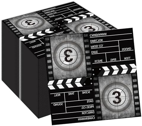 40Pcs Movie-Themed Paper Napkins Set - 65in Folded