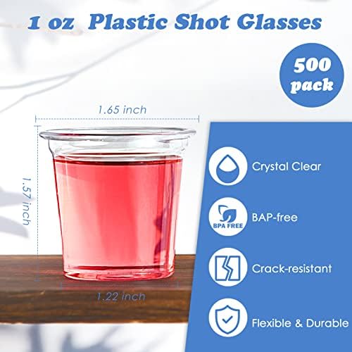 Lilymicky 500 Pack 1 Ounce Clear Shot Glasses