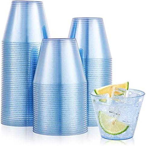 JOLLY CHEF 100 Pack 9 oz Blue Glitter Cups