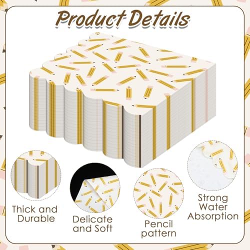 100 Pcs Mini Pencil Pattern Disposable Napkins