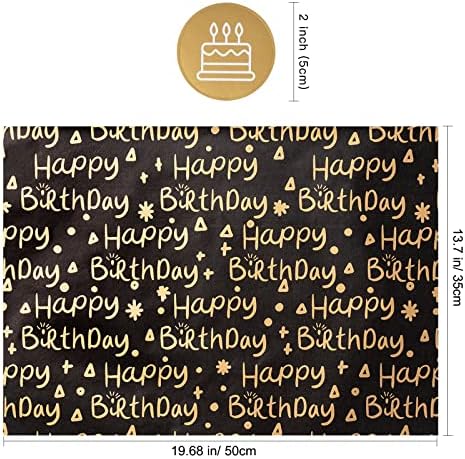LeZakaa Birthday Tissue Paper 60 Sheets with 30 Cake Stickers