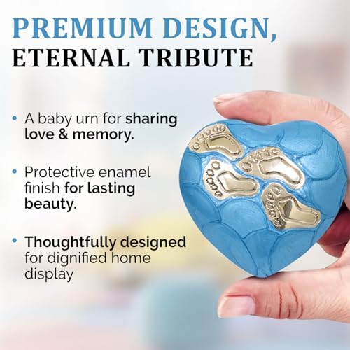 Baby Urns for Ashes Boy Girl - Heart Shaped Mini Urn with Stand