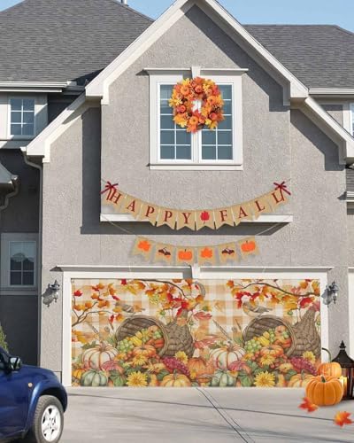 Fall Garage Door Banner Cover 7x8 ft Thanksgiving Decor