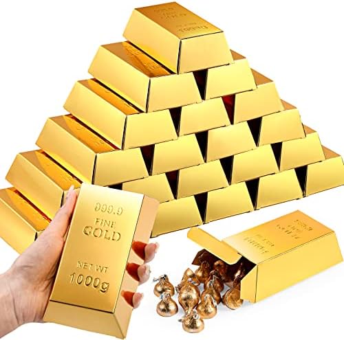 Honoson Gold Bar Party Favor Boxes 24 Pcs