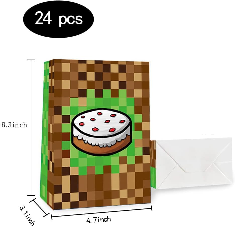 24 Pack Pixel Design Party Favor Bags for Kids and Adults