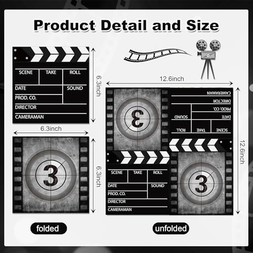 40Pcs Movie-Themed Paper Napkins Set - 65in Folded