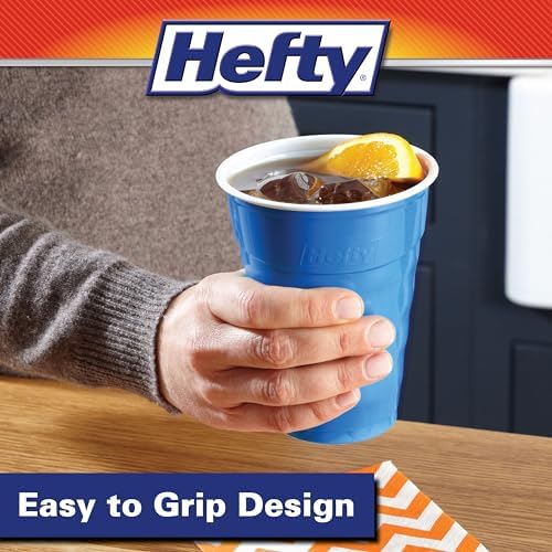 Hefty Party On Disposable Plastic Cups 18 Oz 120 Count