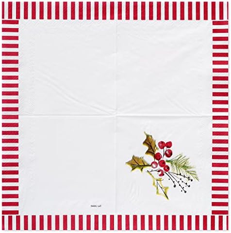 American Greetings 50 Count 5 Inch Beverage Napkins Christmas Party Supplies