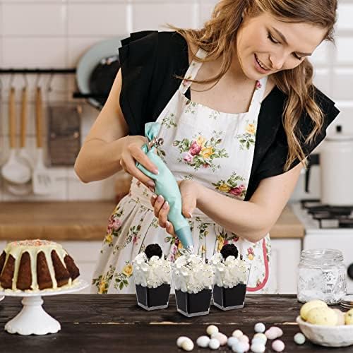 SHOPDAY 5 oz Plastic Dessert Cups 50 Pack with Spoons