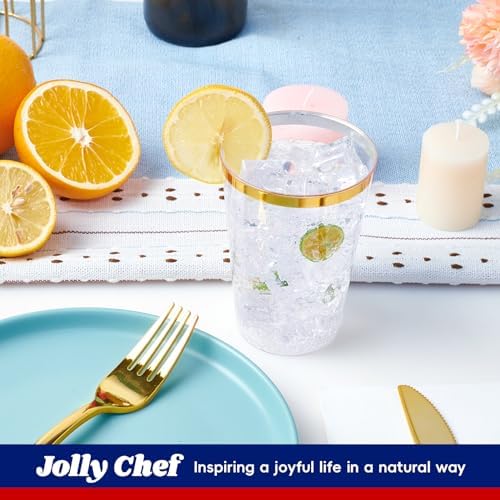 JOLLY CHEF 100 Pack 12 oz Clear Plastic Cups