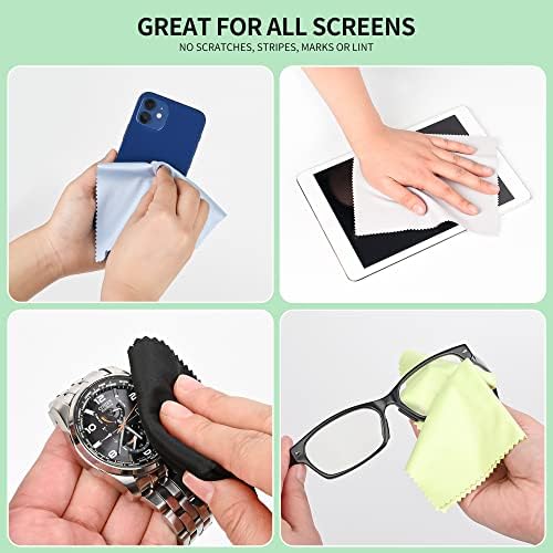 18 Pack Microfiber Cleaning Cloths for Glasses Phones Lenses and More