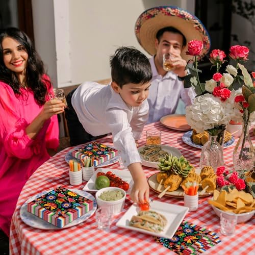 Pack of 50 Mexican Fiesta Napkins with Serape Stripe Design