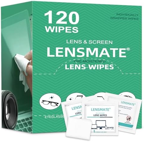 Lensmate 120 Count Pre-Moistened Eyeglass Wipes