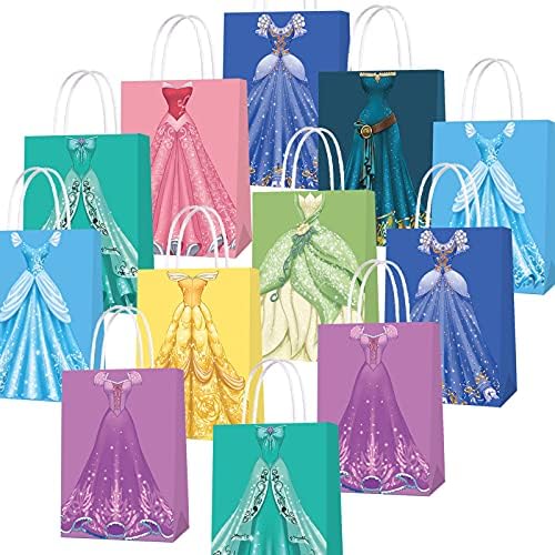 16 Packs Princess Party Gift Bags for Kids and Adults