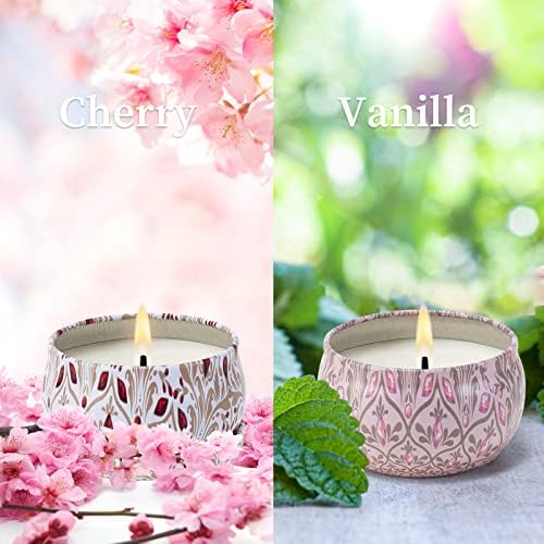 AGOL Aromatherapy Candles 2 Pack Natural Floral Cherry Vanilla Set
