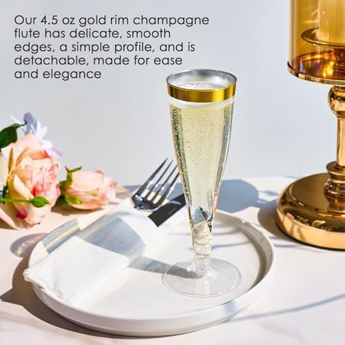 FOCUSLINE 50 Pack Plastic Champagne Flutes