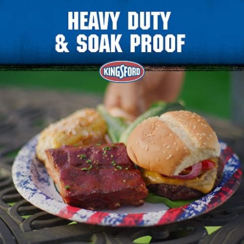 Kingsford Heavy Duty Soak Proof Plates 35 Count American Flag