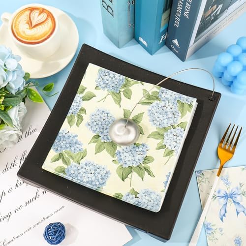 AnyDesign 100 Pcs Blue Floral Paper Napkins for Home Kitchen Parties